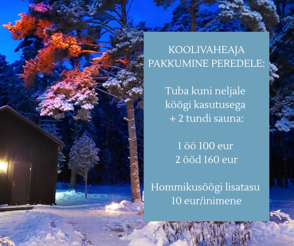 Hõbekala külalistemaja koolivaheaja pakkumine