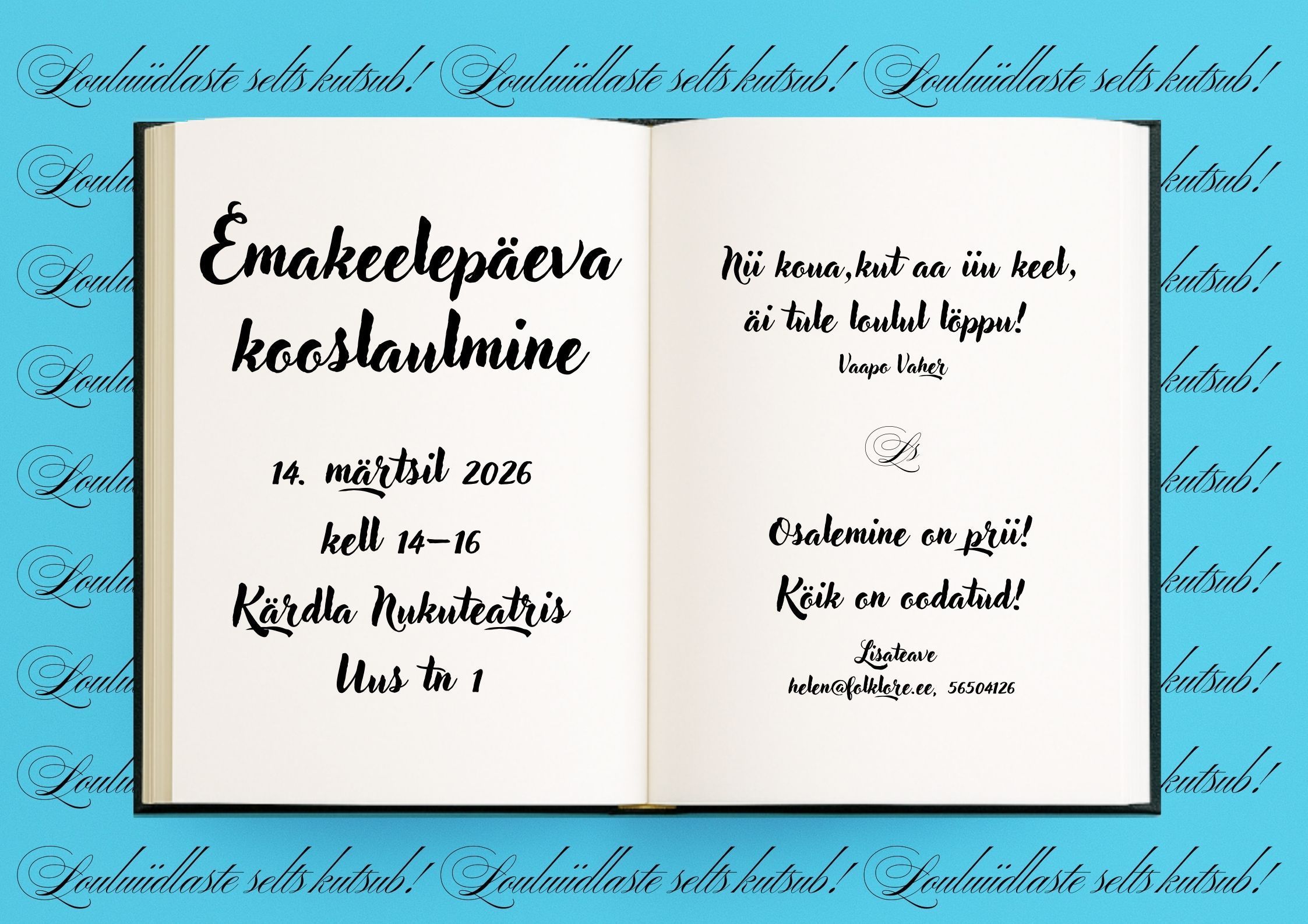 Emakeelepäeva kooslaulmine louluiidlastega