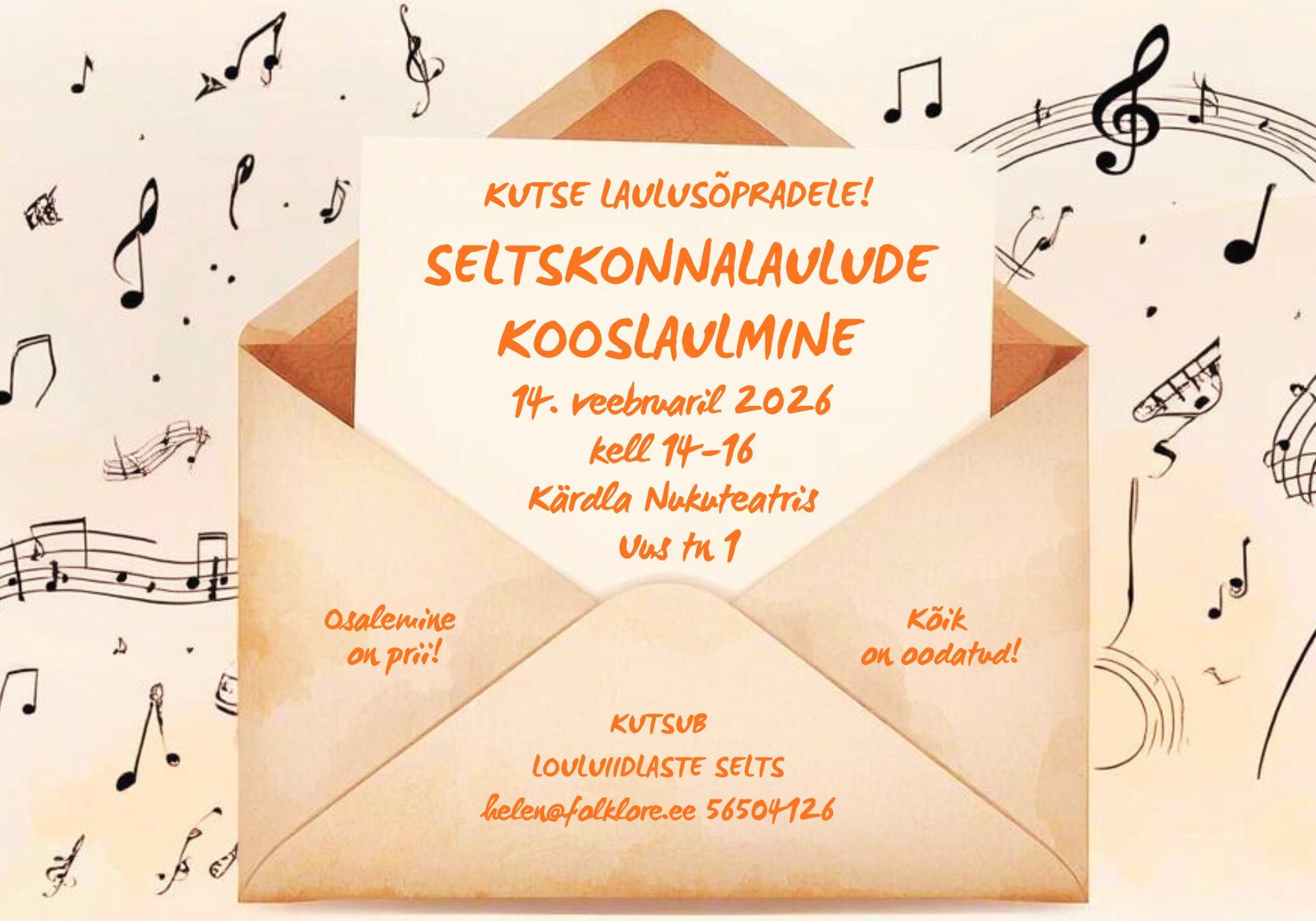 Seltskonnalaulude kooslaulmine louluiidlaste seltsiga