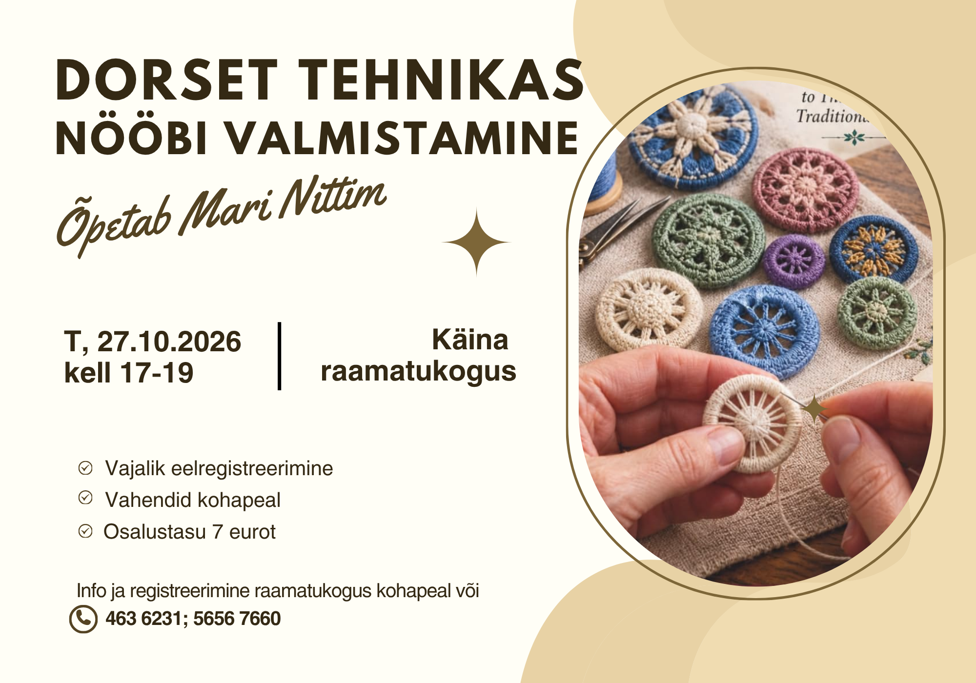 Dorset tehnikas nööbi valmistamine