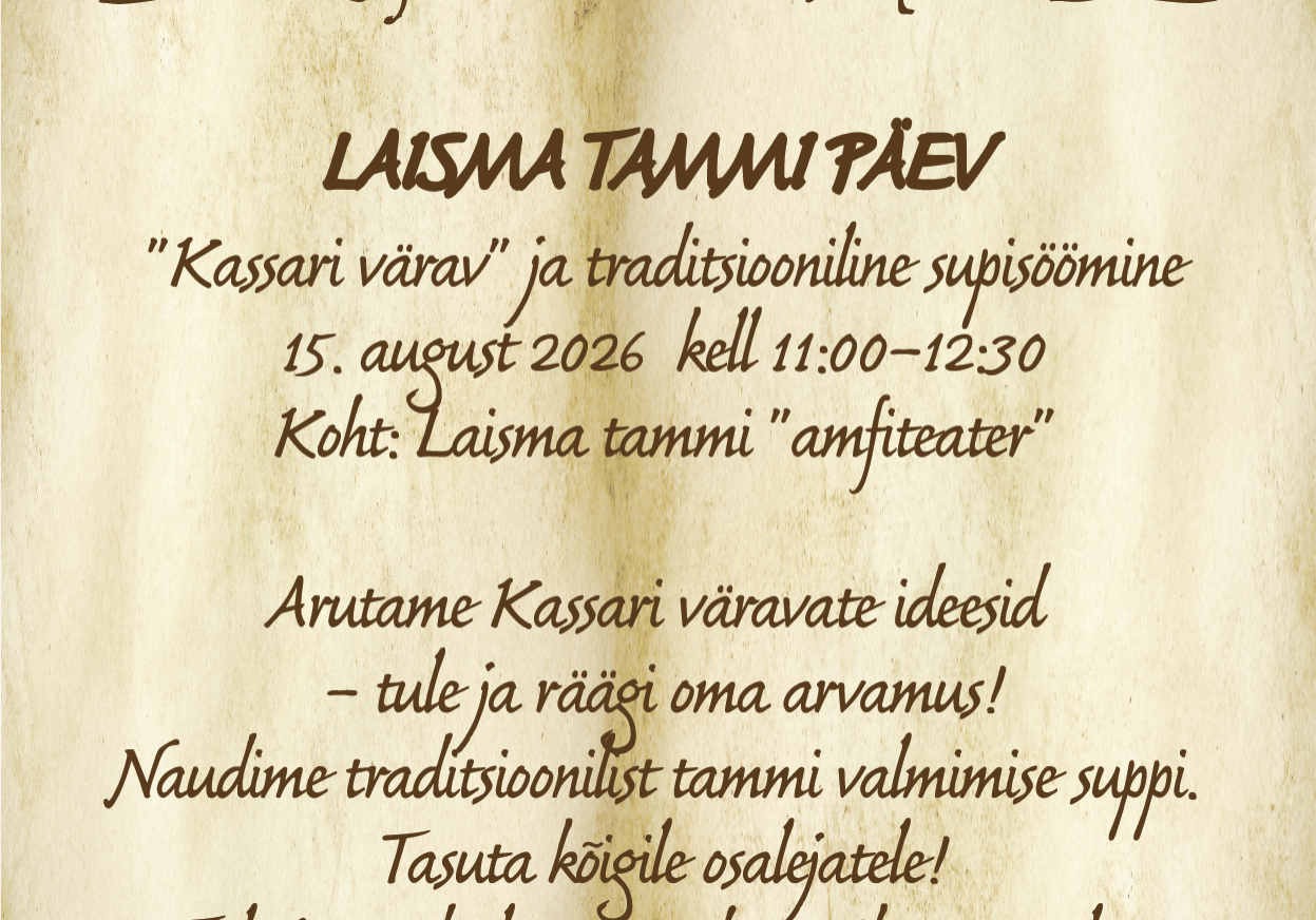 Laisma tammi päev: "Kassari värava" ideede arutelu