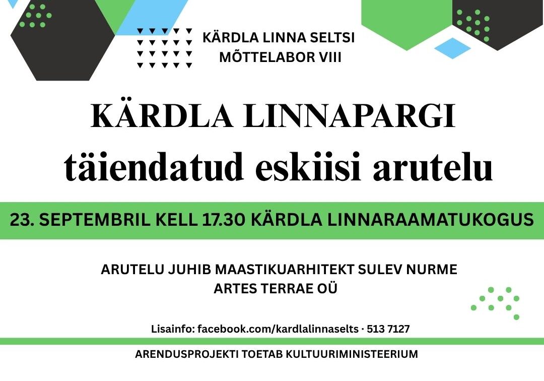 Mõttelabor VIII: Kärdla Linnapargi täiendatud eskiisi arutelu