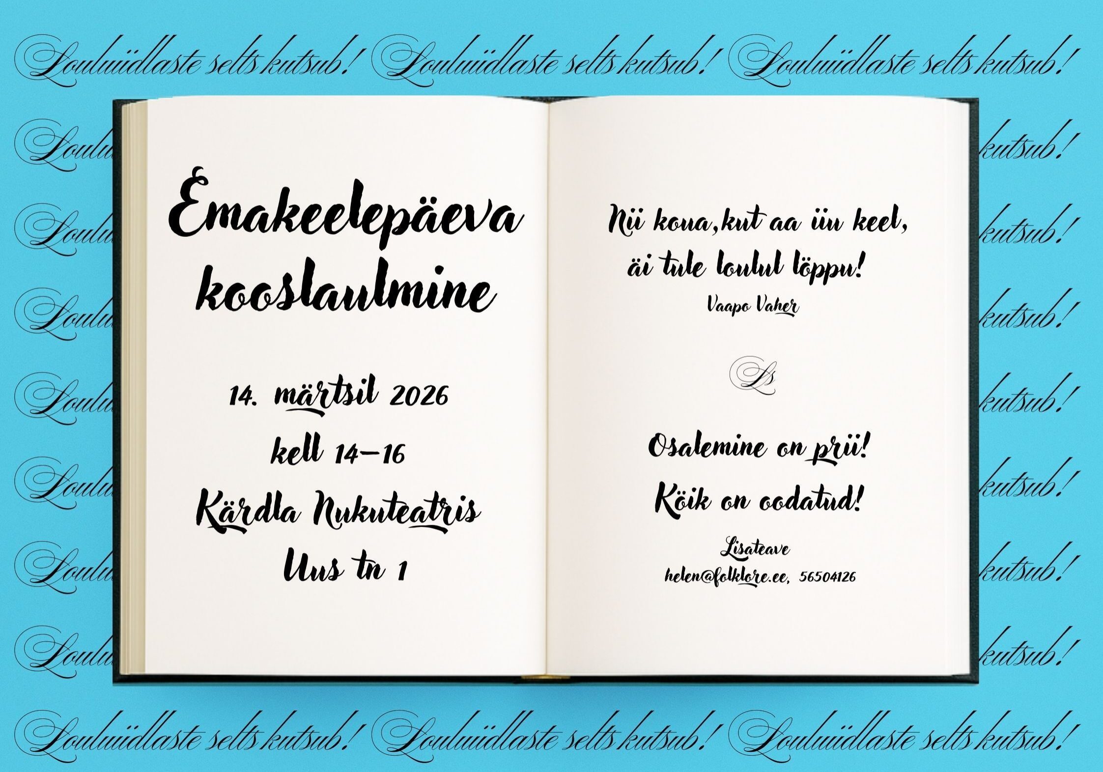 Emakeelepäeva kooslaulmine louluiidlastega