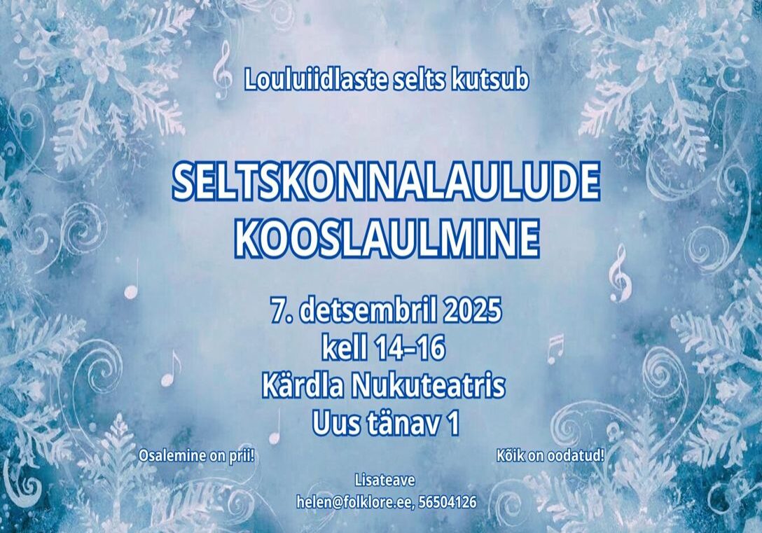 Seltskonnalaulude kooslaulmine louluiidlastega