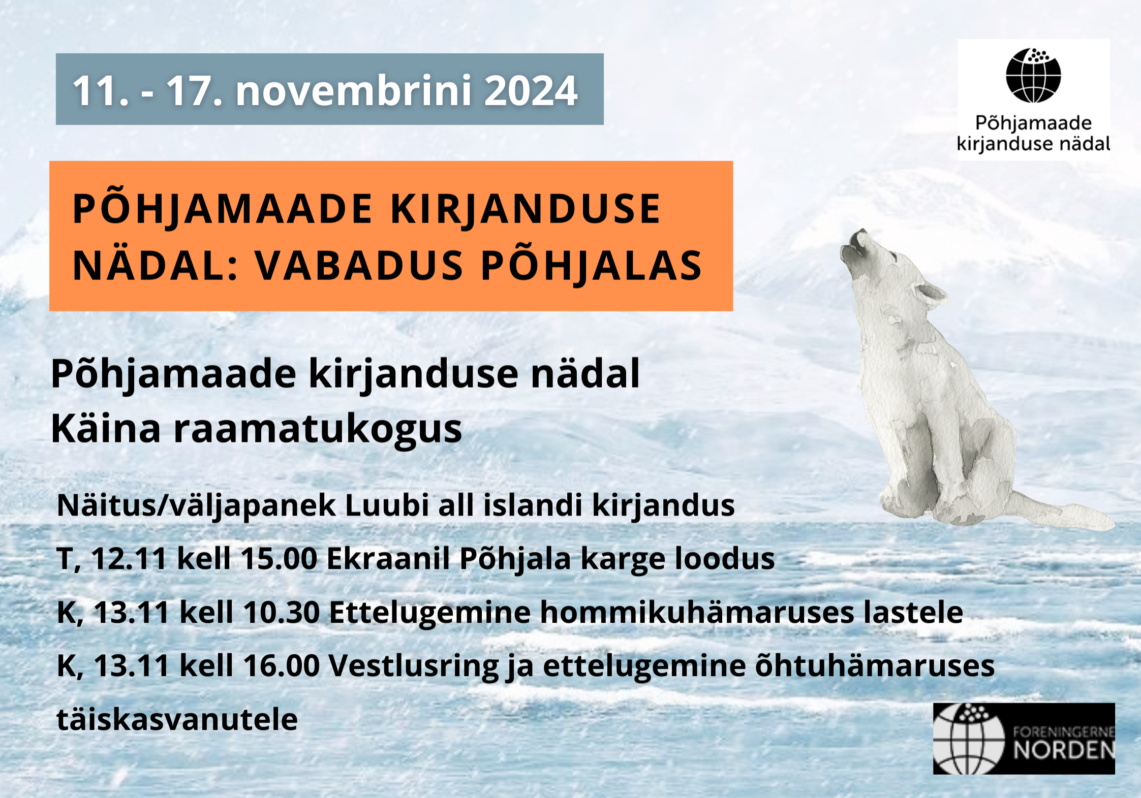 Põhjamaade kirjanduse nädal nov 2024