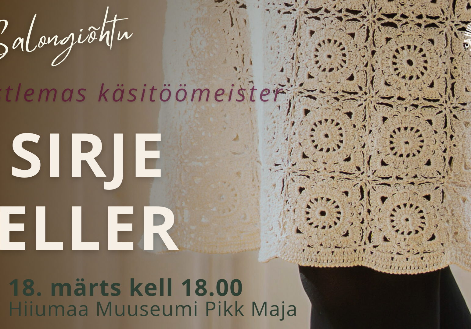 Salongiõhtu Sirje Elleriga Hiiumaa Muuseumi Pikas Majas