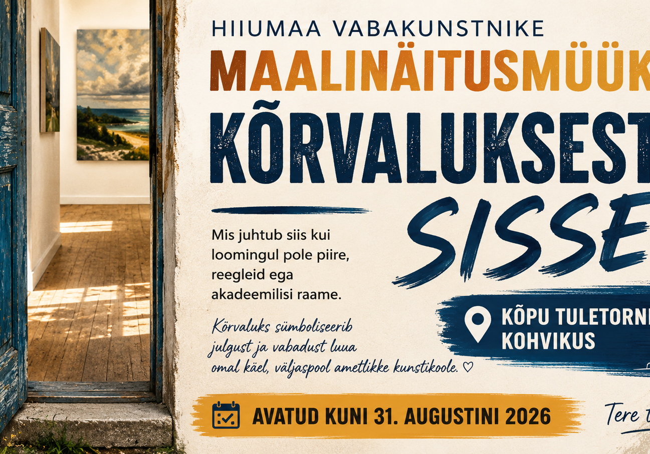 Hiiumaa vabakunstnike maalinäitusmüük Kõpu tuletorni kohvikus